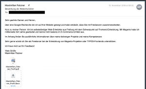 Freelancer Programmierer – Bewerbung