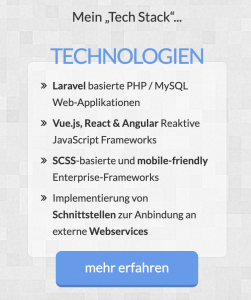 Webentwickler – Tech Stack